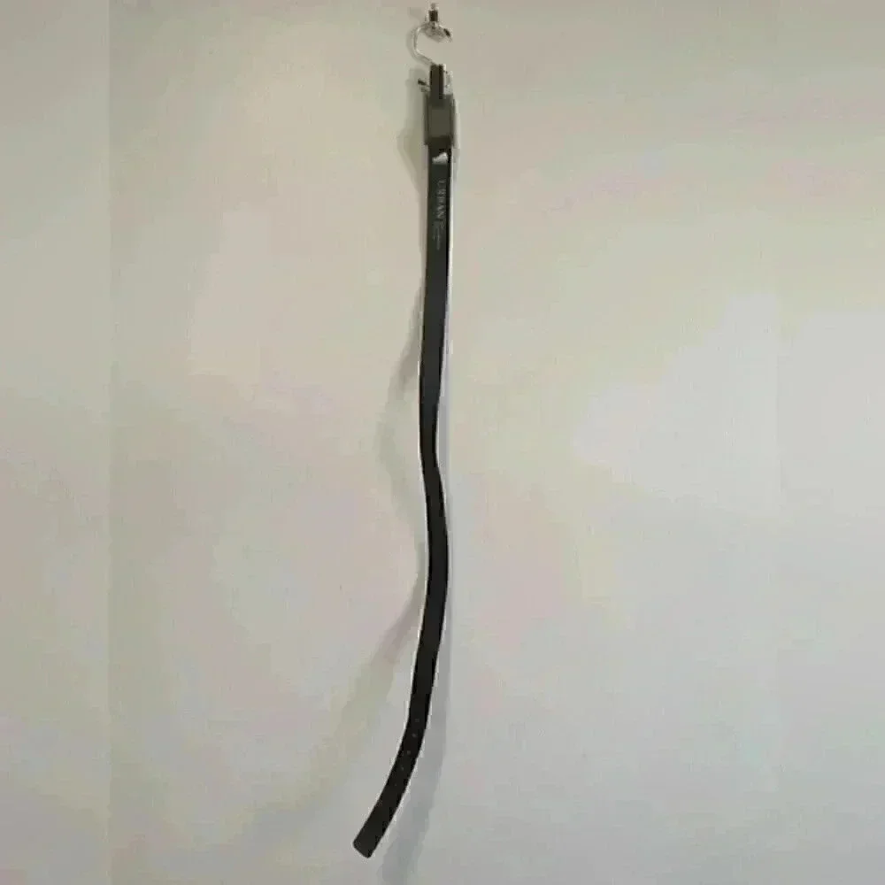 Urban Collection Black Faux Leather Belt with Silver Hardware